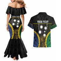 Personalised South Sea Islanders And Vanuatu Couples Matching Mermaid Dress and Hawaiian Shirt Kanakas Sand Drawing Pattern LT05 - Polynesian Pride