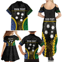 Personalised South Sea Islanders And Vanuatu Family Matching Summer Maxi Dress and Hawaiian Shirt Kanakas Sand Drawing Pattern LT05 - Polynesian Pride