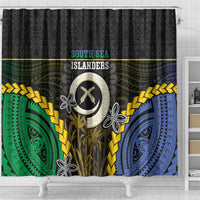 South Sea Islanders And Vanuatu Shower Curtain Kanakas Sand Drawing Pattern