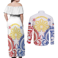 Philippines Couples Matching Off Shoulder Maxi Dress and Long Sleeve Button Shirt Katipunan Andres Bonifacio