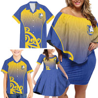 Custom James Cook High School Family Matching Off Shoulder Short Dress and Hawaiian Shirt Maori Koru Pattern LT05 - Polynesian Pride