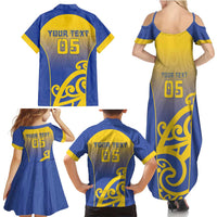Custom James Cook High School Family Matching Summer Maxi Dress and Hawaiian Shirt Maori Koru Pattern LT05 - Polynesian Pride