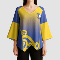 Custom James Cook High School Kimono Sleeve Blouse Maori Koru Pattern LT05 - Polynesian Pride