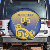 Custom James Cook High School Spare Tire Cover Maori Koru Pattern LT05 Blue - Polynesian Pride