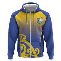 Custom James Cook High School Zip Hoodie Maori Koru Pattern LT05 Zip Hoodie Blue - Polynesian Pride