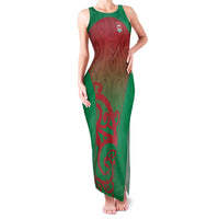 Custom Onehunga High School Family Matching Tank Maxi Dress and Hawaiian Shirt Maori Koru Pattern LT05 Mom's Dress Green - Polynesian Pride