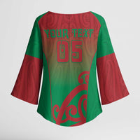 Custom Onehunga High School Kimono Sleeve Blouse Maori Koru Pattern LT05 - Polynesian Pride
