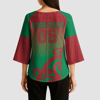 Custom Onehunga High School Kimono Sleeve Blouse Maori Koru Pattern LT05 - Polynesian Pride
