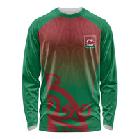 Custom Onehunga High School Long Sleeve Shirt Maori Koru Pattern LT05 Unisex Green - Polynesian Pride