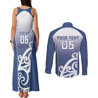Custom New Zealand Aotea College Couples Matching Tank Maxi Dress and Long Sleeve Button Shirt Maori Koru Pattern LT05 - Polynesian Pride