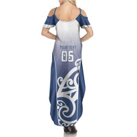 Custom New Zealand Aotea College Family Matching Summer Maxi Dress and Hawaiian Shirt Maori Koru Pattern