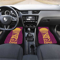 Custom Waiuku College Car Mats Maori Koru Pattern LT05 Set 2pcs - Front Maroon - Polynesian Pride