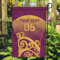 Custom Waiuku College Garden Flag Maori Koru Pattern LT05 Garden Flag Maroon - Polynesian Pride