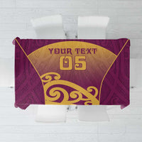 Custom Waiuku College Tablecloth Maori Koru Pattern LT05 Maroon - Polynesian Pride
