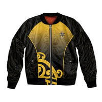 Custom Motueka High School Bomber Jacket Maori Koru Pattern LT05 Unisex Black - Polynesian Pride