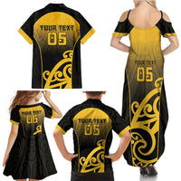 Custom Motueka High School Family Matching Summer Maxi Dress and Hawaiian Shirt Maori Koru Pattern LT05 - Polynesian Pride