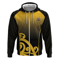 Custom Motueka High School Zip Hoodie Maori Koru Pattern LT05 Zip Hoodie Black - Polynesian Pride