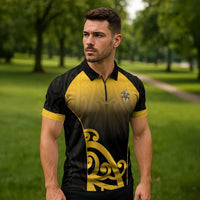 Custom Motueka High School Zipper Polo Shirt Maori Koru Pattern LT05 - Polynesian Pride