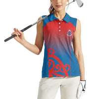 Custom St Joseph's Maori Girls' College Women Sleeveless Polo Shirt Maori Koru Pattern LT05 - Polynesian Pride