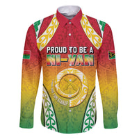 Personalised Vanuatu Family Matching Puletasi and Hawaiian Shirt Proud To Be A Ni-Van With Tribal Pattern LT05 Dad's Shirt - Long Sleeve Reggae - Polynesian Pride