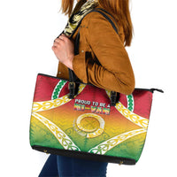Vanuatu Leather Tote Bag Proud To Be A Ni-Van With Tribal Pattern LT05 Reggae - Polynesian Pride