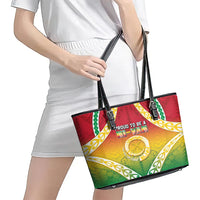 Vanuatu Leather Tote Bag Proud To Be A Ni-Van With Tribal Pattern LT05 - Polynesian Pride