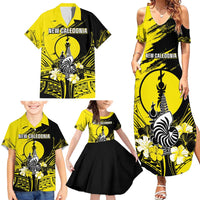 Personalised New Caledonia Day Family Matching Summer Maxi Dress and Hawaiian Shirt Kanaky Flag Coat Of Arms Polynesian Pattern LT05 - Polynesian Pride