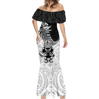 Custom New Zealand Fern Rugby Mermaid Dress World Cup 2023 Go Aotearoa Maori Pattern LT05 - Polynesian Pride