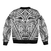 Polynesian Tattoo Inspired Cosplay Costume Bomber Jacket Tribal Warrior White - Polynesian Pride