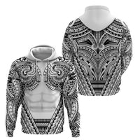 Polynesian Tattoo Inspired Cosplay Costume Hoodie Tribal Warrior White - Polynesian Pride