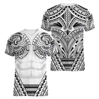 Polynesian Tattoo Inspired Cosplay Costume Women V-Neck T-Shirt Tribal Warrior White LT05 - Polynesian Pride