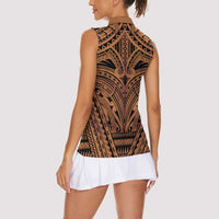 Polynesian Tattoo Inspired Cosplay Costume Women Sleeveless Polo Shirt Tribal Warrior LT05 - Polynesian Pride