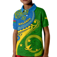 Personalized Malampa Day Kid Polo Shirt Sand Drawing Vanuatuan Pattern LT05 Kid Green - Polynesian Pride