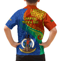 Tafea Day Family Matching Off Shoulder Maxi Dress and Hawaiian Shirt Sand Drawing Vanuatuan Pattern LT05 - Polynesian Pride