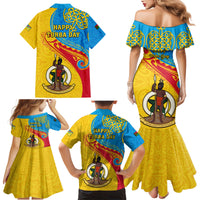 Torba Day Family Matching Mermaid Dress and Hawaiian Shirt Sand Drawing Vanuatuan Pattern LT05 - Polynesian Pride