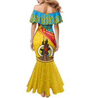 Torba Day Family Matching Mermaid Dress and Hawaiian Shirt Sand Drawing Vanuatuan Pattern LT05 - Polynesian Pride