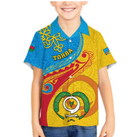 Torba Day Family Matching Mermaid Dress and Hawaiian Shirt Sand Drawing Vanuatuan Pattern LT05 Son's Shirt Yellow - Polynesian Pride