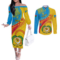 personalized-torba-day-couples-matching-off-the-shoulder-long-sleeve-dress-and-long-sleeve-button-shirts-sand-drawing-vanuatuan-pattern