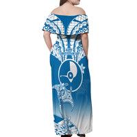 FSM Yap Constitution Day Off Shoulder Maxi Dress Polynesian Batoids LT05 - Polynesian Pride