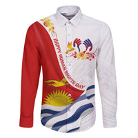 Personalised Kiribati Human Rights Day Family Matching Short Sleeve Bodycon Dress and Hawaiian Shirt Polynesian Style LT05 Dad's Shirt - Long Sleeve White - Polynesian Pride