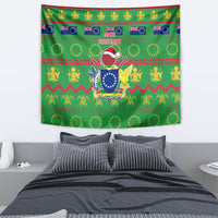 Cook Islands Christmas Tapestry Santa Coat Of Arms Meri Kiritimiti LT05 - Polynesian Pride