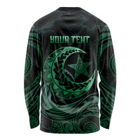 Personalised Polynesia Long Sleeve Shirt With Islam Crescent And Star LT05 - Polynesian Pride