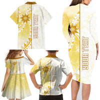 Personalised Polynesia Family Matching Long Sleeve Bodycon Dress and Hawaiian Shirt Bahai Faith Symbol LT05 - Polynesian Pride
