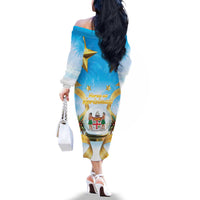 Fiji Christmas Family Matching Off The Shoulder Long Sleeve Dress and Hawaiian Shirt Snow Globe With Fijian Santa LT05