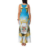 Fiji Christmas Family Matching Tank Maxi Dress and Hawaiian Shirt Snow Globe With Fijian Santa LT05