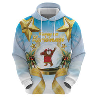 Fiji Christmas Hoodie Snow Globe With Fijian Santa LT05