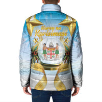 Fiji Christmas Padded Jacket Snow Globe With Fijian Santa LT05