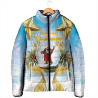 Fiji Christmas Padded Jacket Snow Globe With Fijian Santa LT05