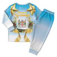 Fiji Christmas Pajama Set Snow Globe With Fijian Santa LT05 - Polynesian Pride