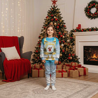 Fiji Christmas Pajama Set Snow Globe With Fijian Santa LT05 Kid Blue - Polynesian Pride